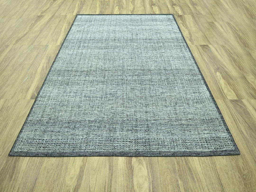 8'3" x 10'2" New Hand Knotted Black Wool Rectangle Oriental Rug - MOA10276953