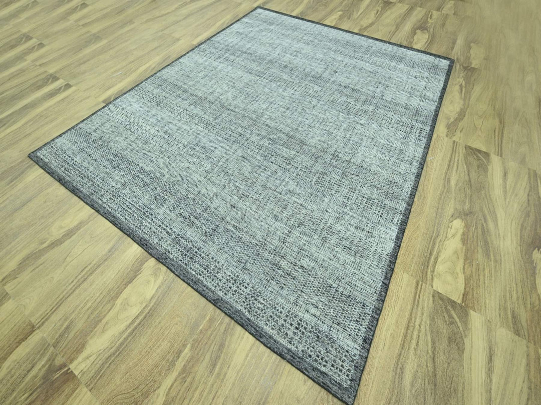 8'3" x 10'2" New Hand Knotted Black Wool Rectangle Oriental Rug - MOA10276953