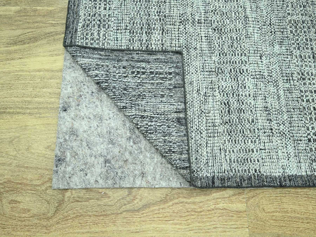 8'3" x 10'2" New Hand Knotted Black Wool Rectangle Oriental Rug - MOA10276953