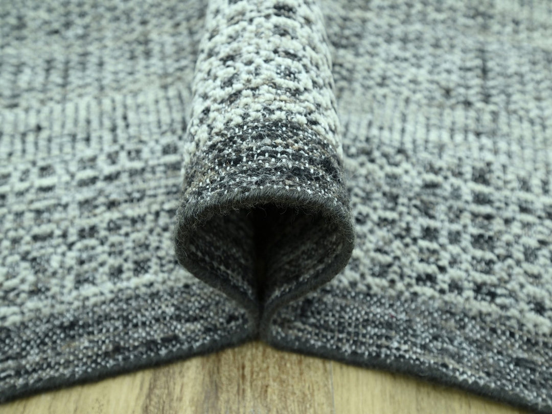 8'3" x 10'2" New Hand Knotted Black Wool Rectangle Oriental Rug - MOA10276953