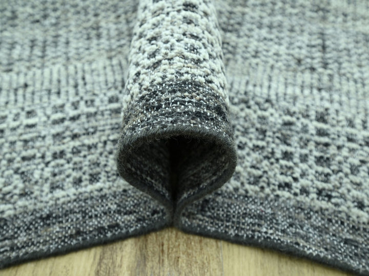 8'3" x 10'2" New Hand Knotted Black Wool Rectangle Oriental Rug - MOA10276953