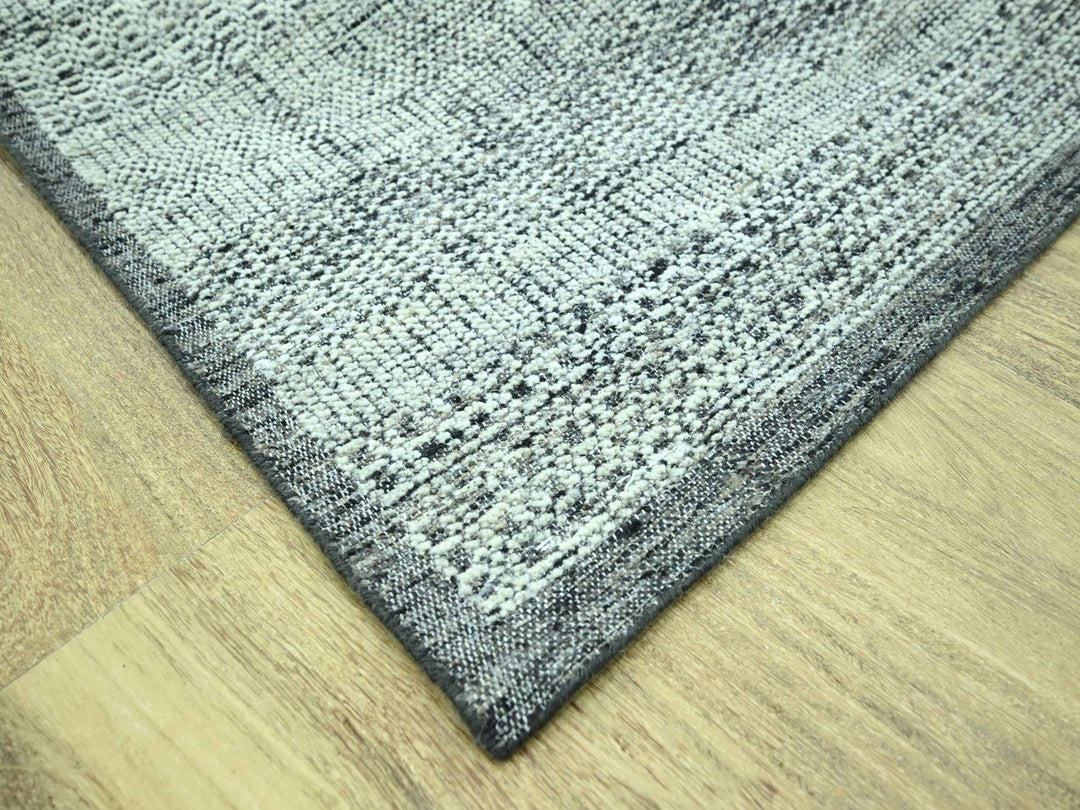 8'3" x 10'2" New Hand Knotted Black Wool Rectangle Oriental Rug - MOA10276953