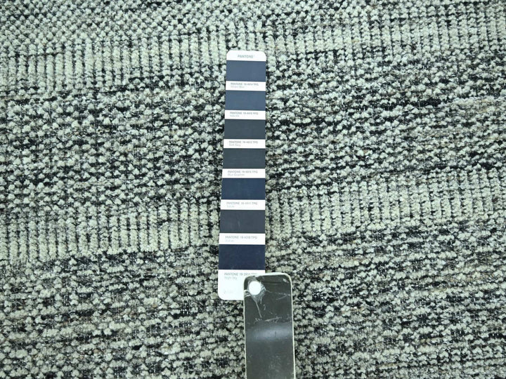 6'2" x 9'0" New Hand Knotted Black Wool Rectangle Oriental Rug - MOA10276954