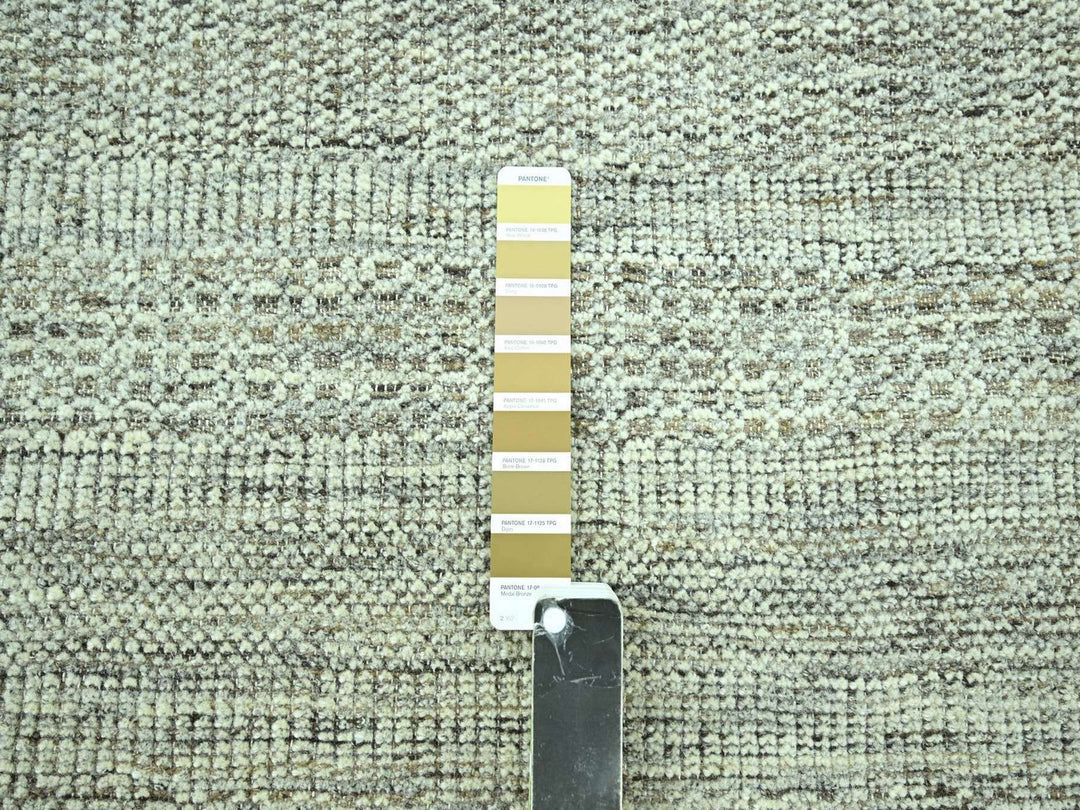 10'4" x 14'0" New Hand Knotted Brown Wool Rectangle Oriental Rug - MOA10276959