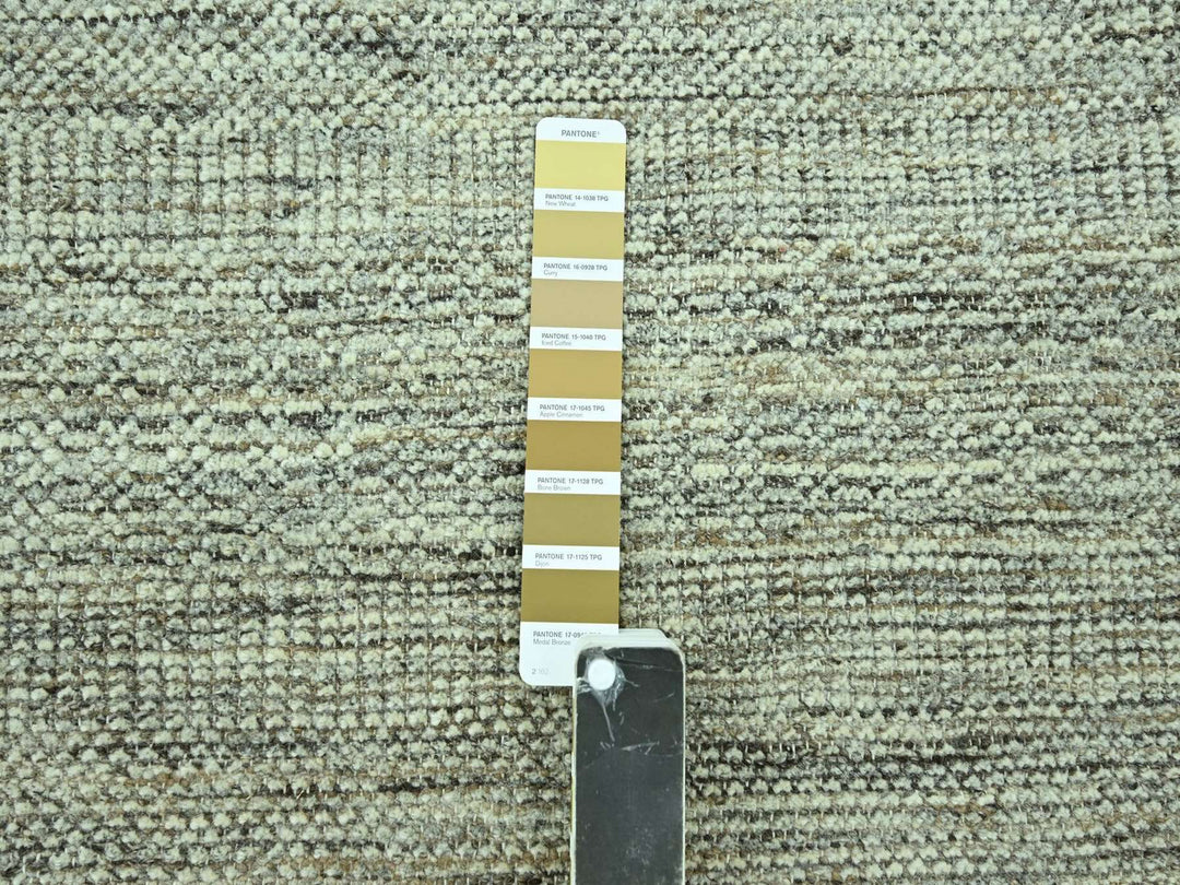 10'4" x 13'11" New Hand Knotted Brown Wool Rectangle Oriental Rug - MOA10276961