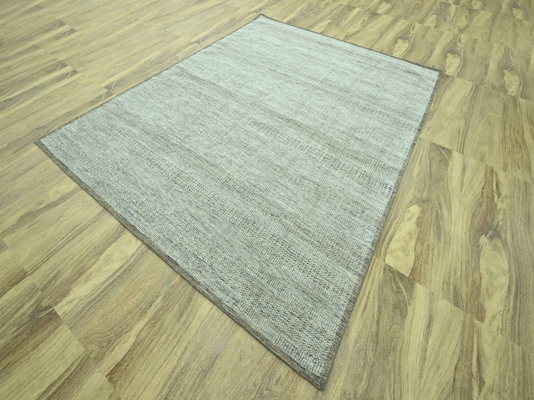 8'2" x 10'3" New Hand Knotted Brown Wool Rectangle Oriental Rug - MOA10276964