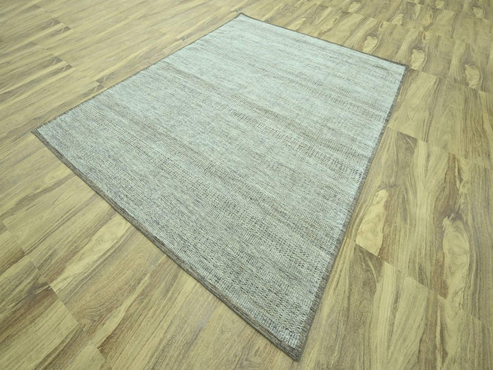 8'2" x 10'3" New Hand Knotted Brown Wool Rectangle Oriental Rug - MOA10276964