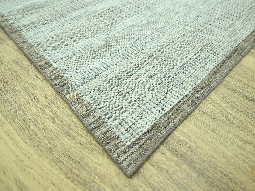 8'2" x 10'3" New Hand Knotted Brown Wool Rectangle Oriental Rug - MOA10276964