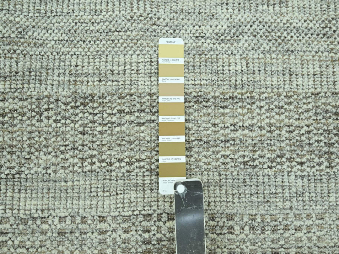 8'2" x 10'3" New Hand Knotted Brown Wool Rectangle Oriental Rug - MOA10276964