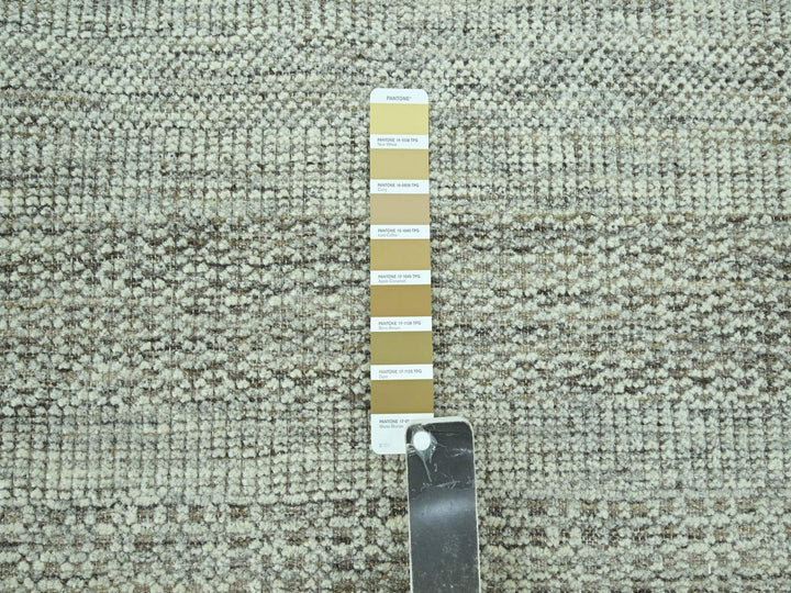 8'2" x 10'3" New Hand Knotted Brown Wool Rectangle Oriental Rug - MOA10276964