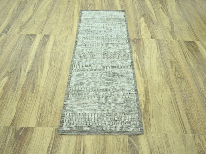 2'8" x 6'3" New Hand Knotted Brown Wool Runner Oriental Rug - MOA10276965