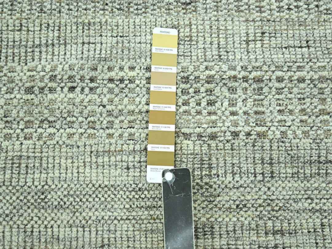 2'8" x 6'3" New Hand Knotted Brown Wool Runner Oriental Rug - MOA10276965