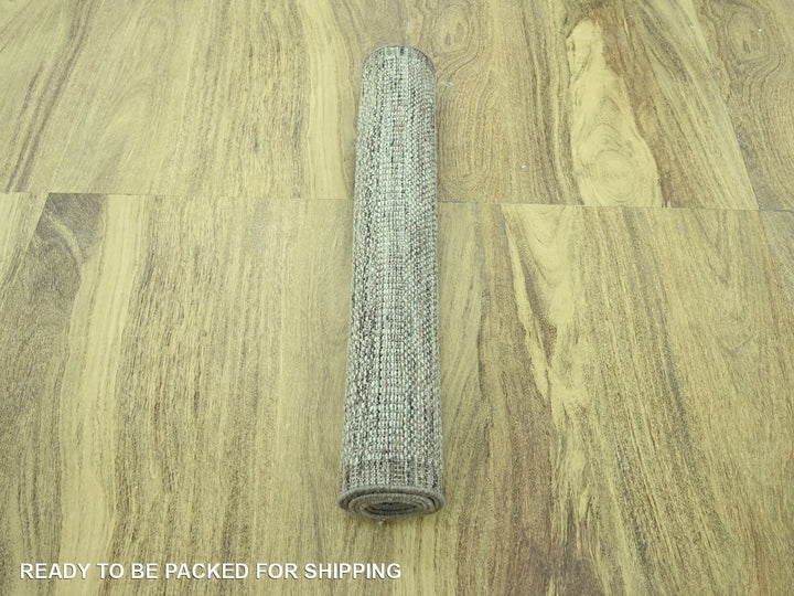 2'8" x 6'3" New Hand Knotted Brown Wool Runner Oriental Rug - MOA10276965