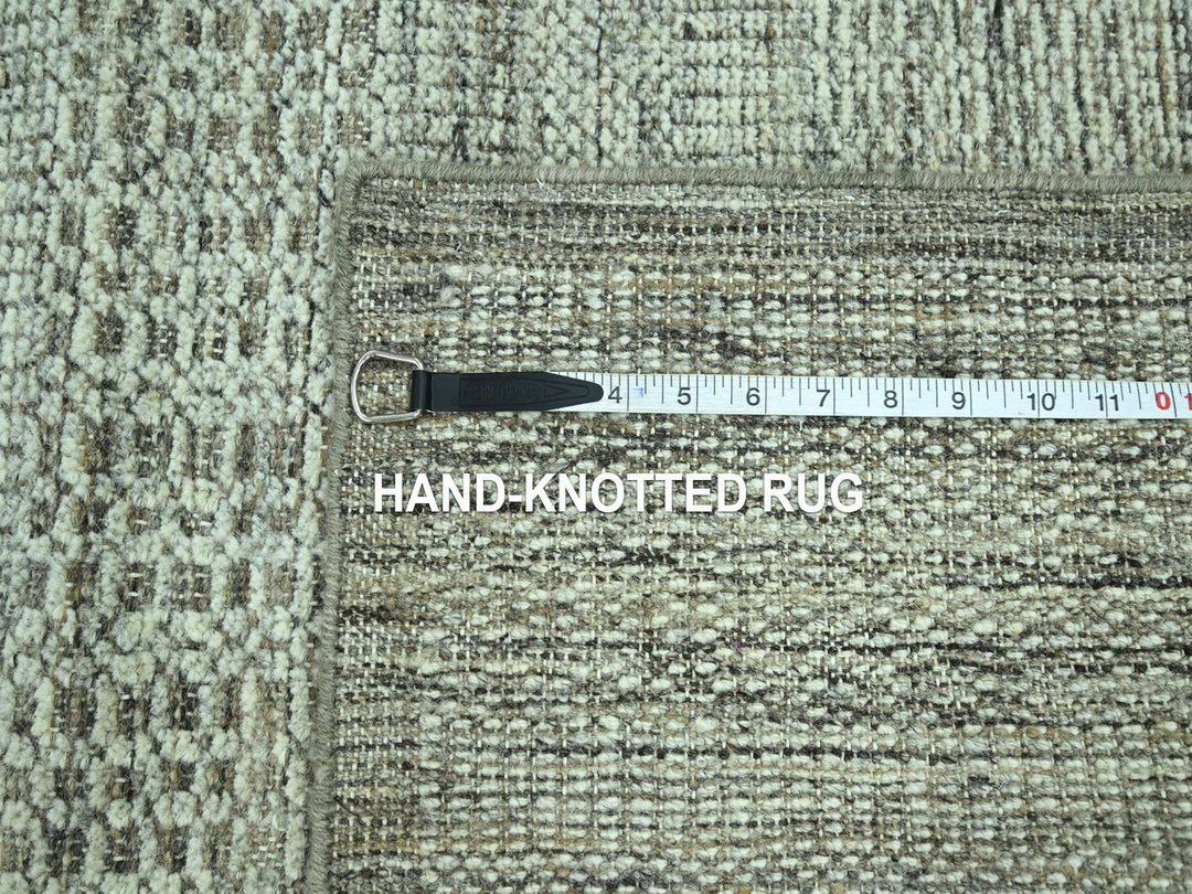 2'8" x 6'3" New Hand Knotted Brown Wool Runner Oriental Rug - MOA10276965