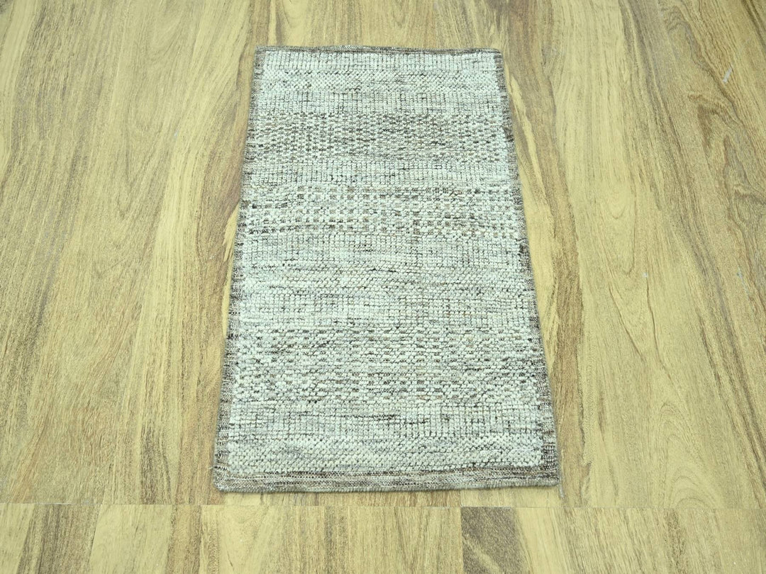 2'0" x 3'0" New Hand Knotted Brown Wool Rectangle Oriental Rug - MOA10276966