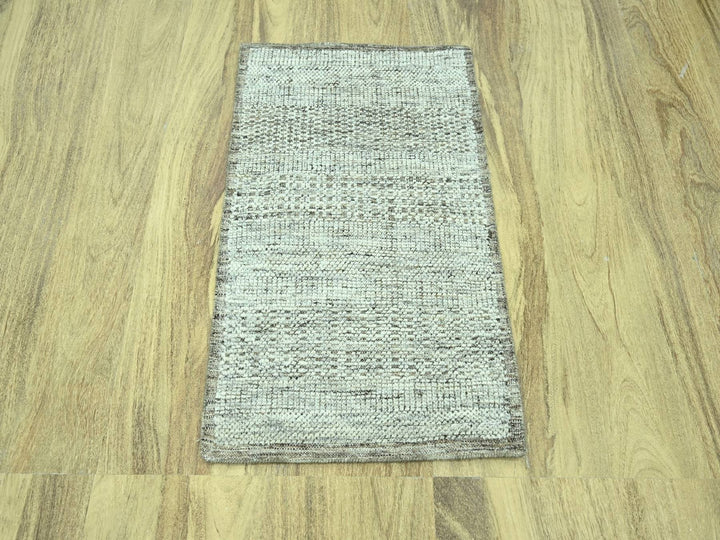 2'0" x 3'0" New Hand Knotted Brown Wool Rectangle Oriental Rug - MOA10276966