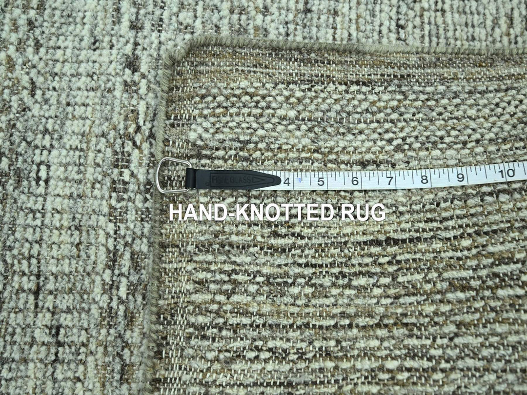 2'0" x 3'0" New Hand Knotted Brown Wool Rectangle Oriental Rug - MOA10276966