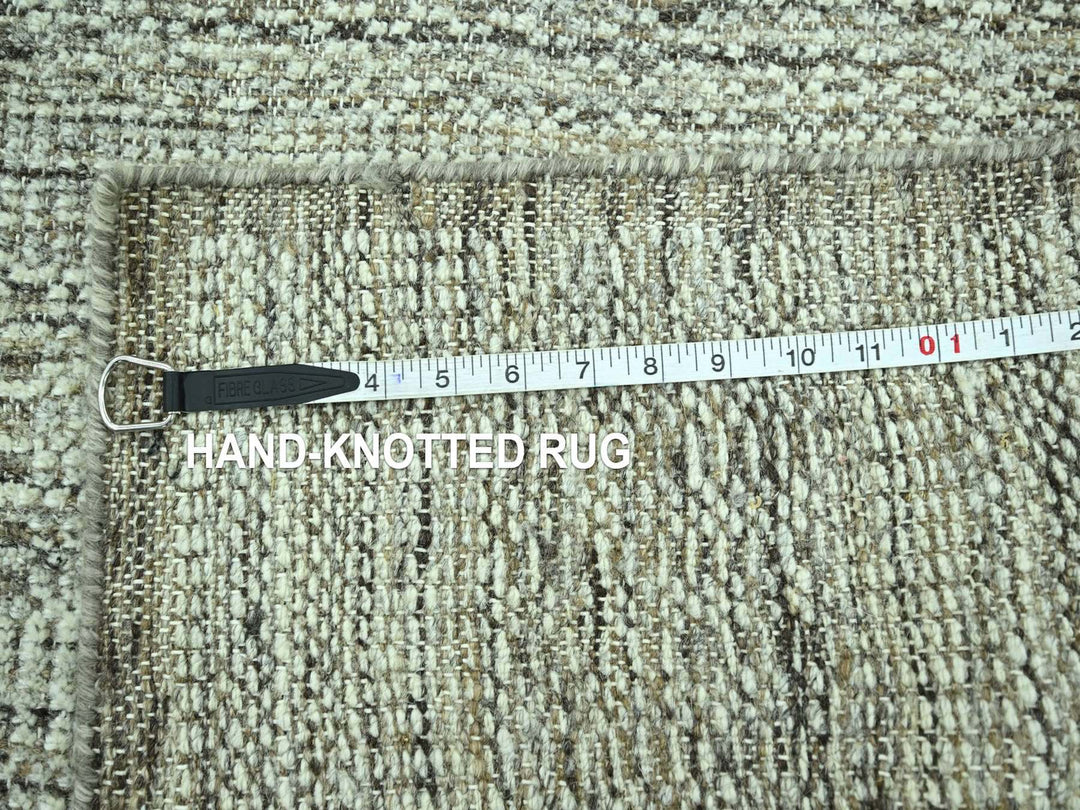 2'0" x 3'0" New Hand Knotted Brown Wool Rectangle Oriental Rug - MOA10276968