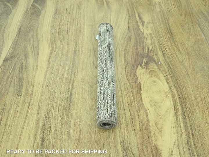 2'0" x 3'0" New Hand Knotted Brown Wool Rectangle Oriental Rug - MOA10276968