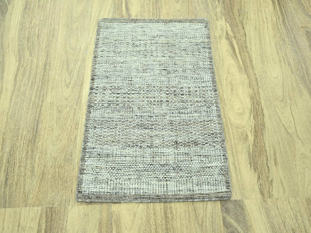 2'0" x 3'0" New Hand Knotted Brown Wool Rectangle Oriental Rug - MOA10276969
