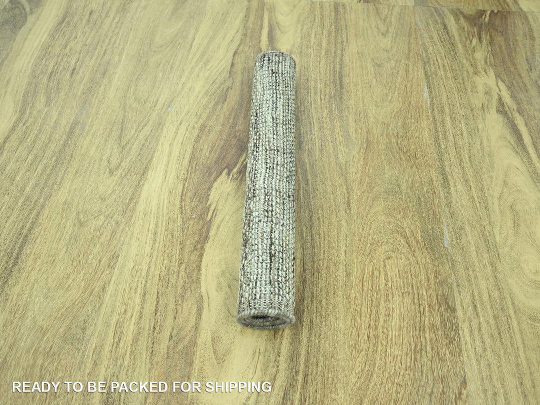 2'0" x 3'0" New Hand Knotted Brown Wool Rectangle Oriental Rug - MOA10276969