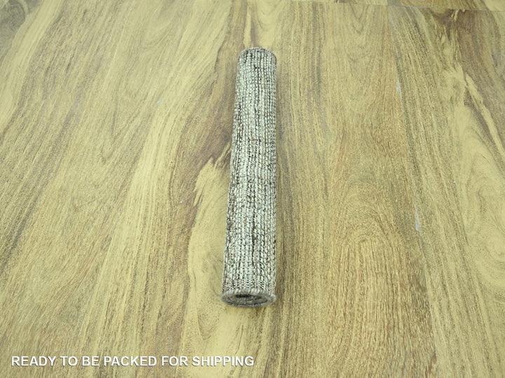 2'0" x 3'0" New Hand Knotted Brown Wool Rectangle Oriental Rug - MOA10276969