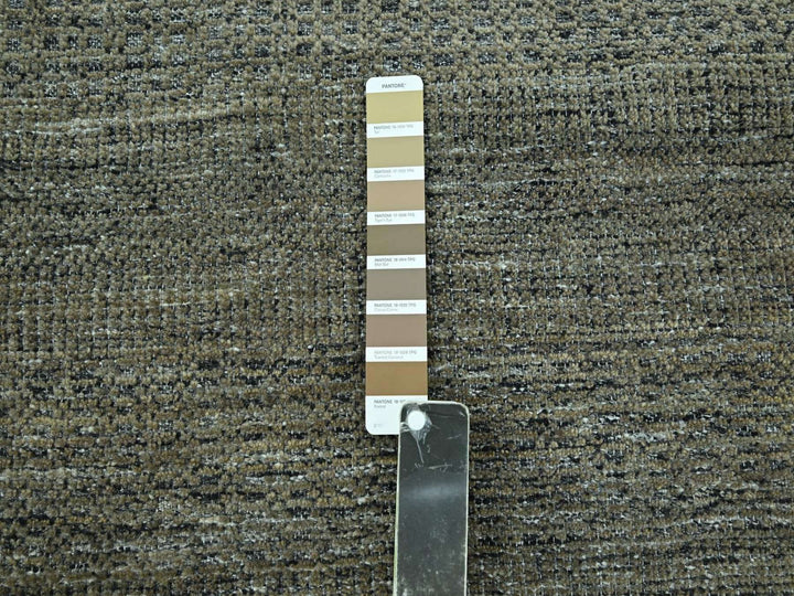 8'11" x 11'11" New Hand Knotted Brown Wool Rectangle Oriental Rug - MOA10276970