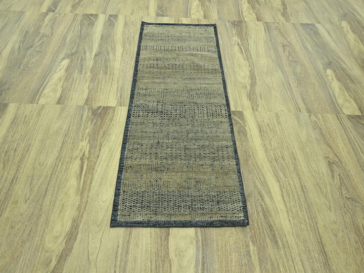 2'7" x 6'1" New Hand Knotted Brown Wool Runner Oriental Rug - MOA10276971