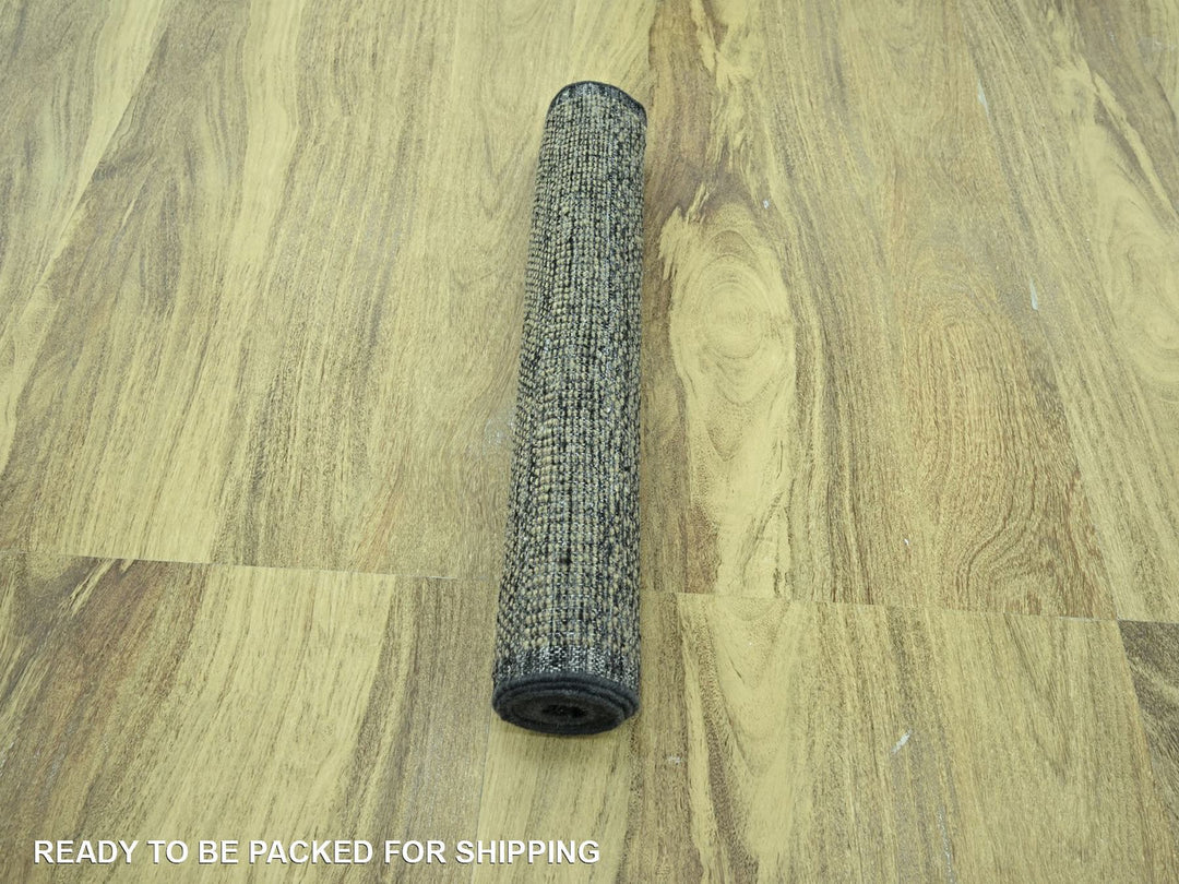 2'7" x 6'1" New Hand Knotted Brown Wool Runner Oriental Rug - MOA10276971