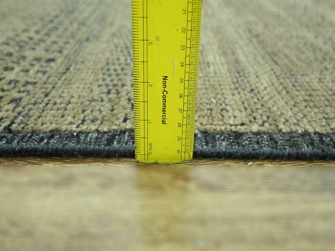 2'7" x 6'1" New Hand Knotted Brown Wool Runner Oriental Rug - MOA10276971