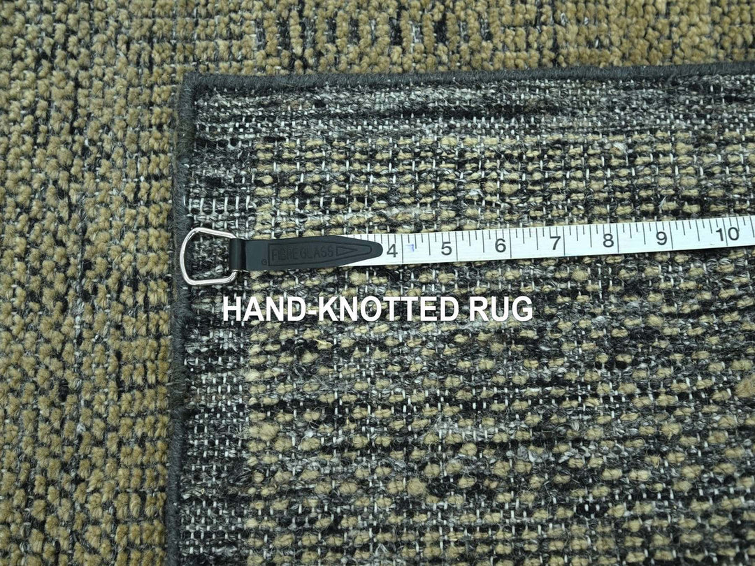 2'7" x 6'1" New Hand Knotted Brown Wool Runner Oriental Rug - MOA10276971