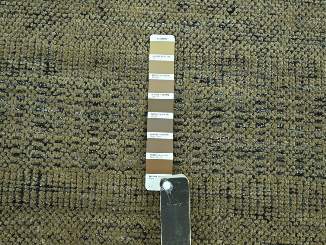 2'8" x 6'1" New Hand Knotted Brown Wool Runner Oriental Rug - MOA10276972