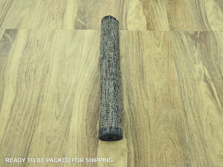 2'8" x 6'1" New Hand Knotted Brown Wool Runner Oriental Rug - MOA10276972