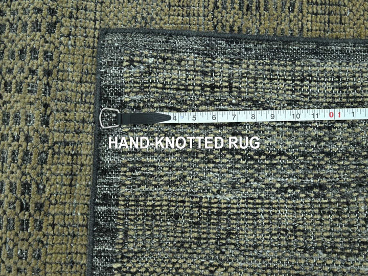 2'8" x 6'1" New Hand Knotted Brown Wool Runner Oriental Rug - MOA10276972