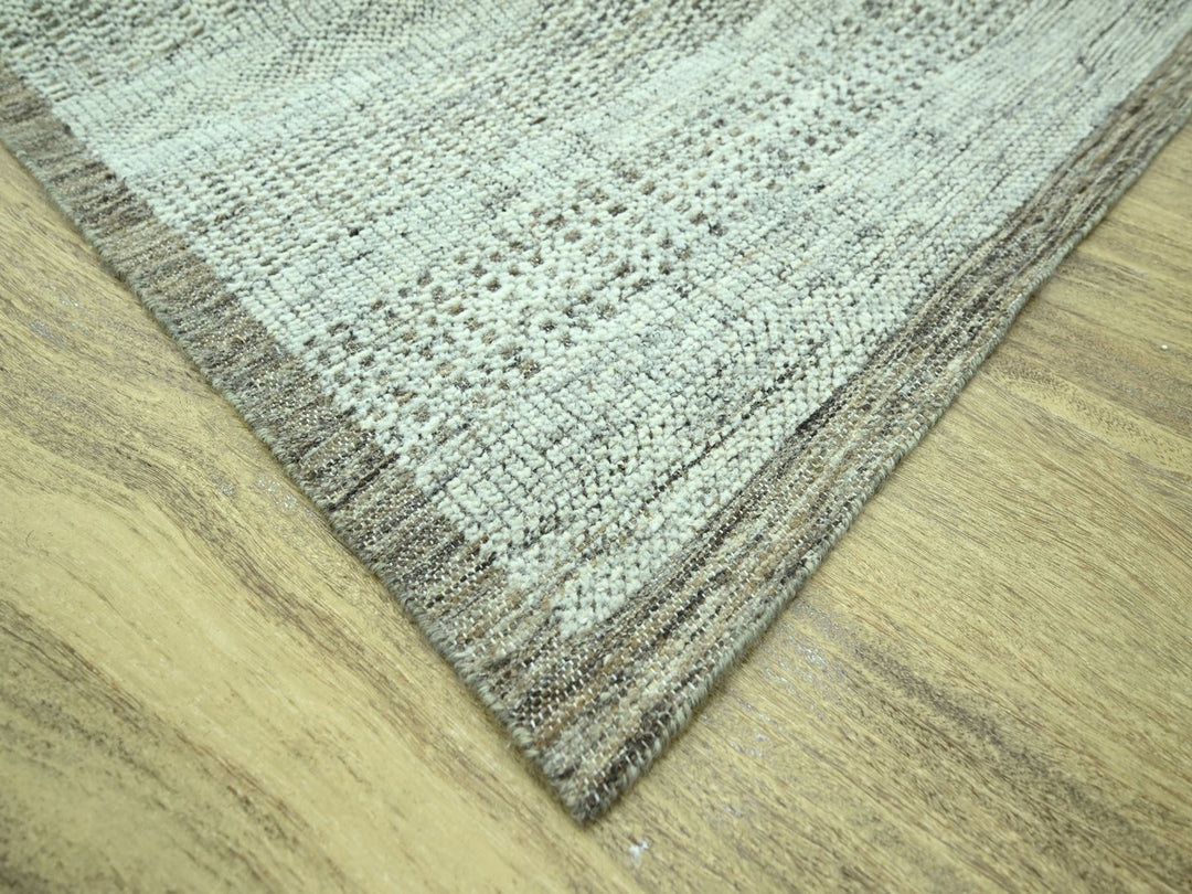 9'2" x 12'3" New Hand Knotted Brown Wool Rectangle Oriental Rug - MOA10276973