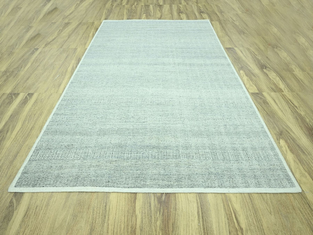 9'1" x 12'1" New Hand Knotted Grey Wool Rectangle Oriental Rug - MOA10276975