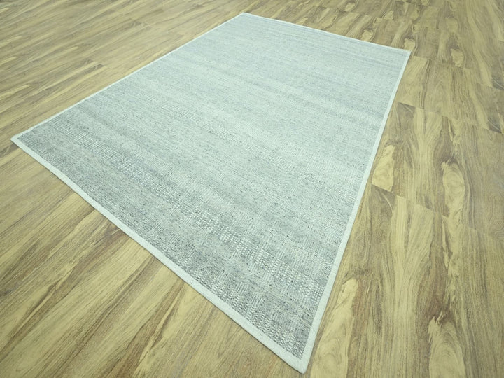 9'1" x 12'1" New Hand Knotted Grey Wool Rectangle Oriental Rug - MOA10276975