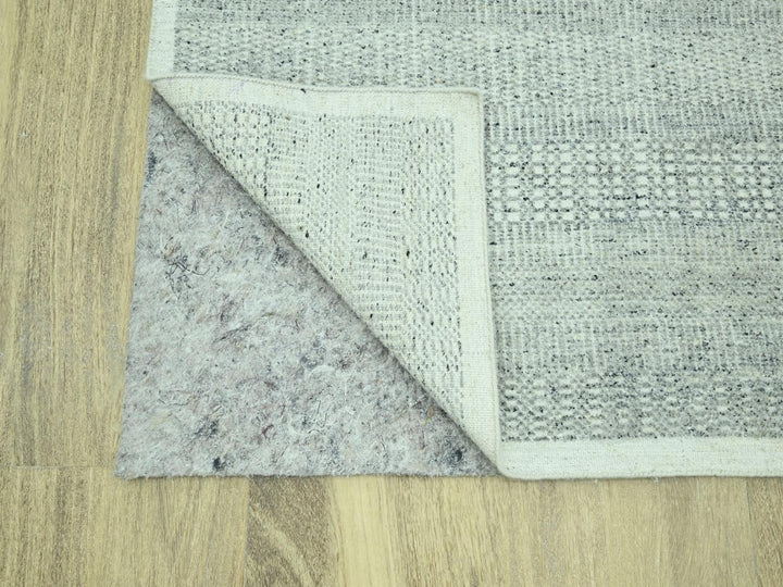 9'1" x 12'1" New Hand Knotted Grey Wool Rectangle Oriental Rug - MOA10276975