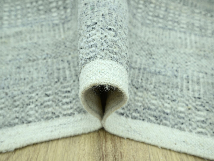 9'1" x 12'1" New Hand Knotted Grey Wool Rectangle Oriental Rug - MOA10276975