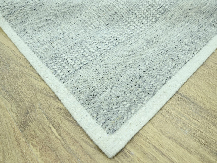 9'1" x 12'1" New Hand Knotted Grey Wool Rectangle Oriental Rug - MOA10276975