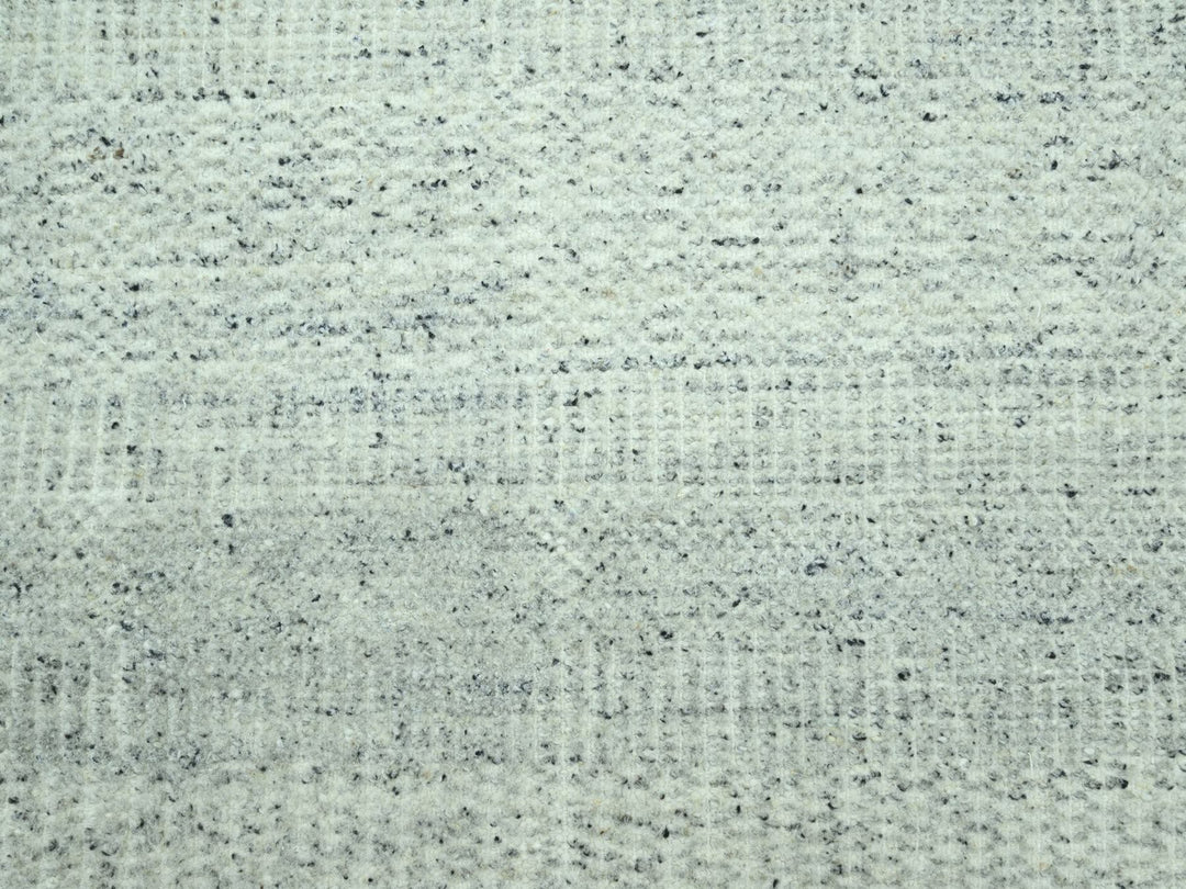 9'1" x 12'1" New Hand Knotted Grey Wool Rectangle Oriental Rug - MOA10276975