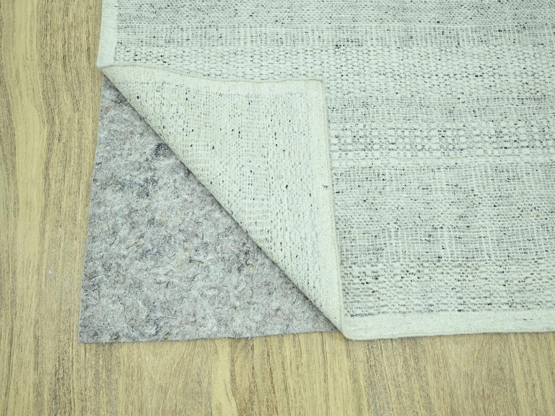 9'1" x 12'2" New Hand Knotted Grey Wool Rectangle Oriental Rug - MOA10276976