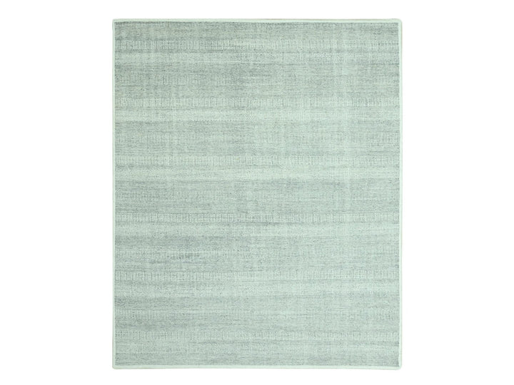 8'2" x 10'2" New Hand Knotted Grey Wool Rectangle Oriental Rug - MOA10276977