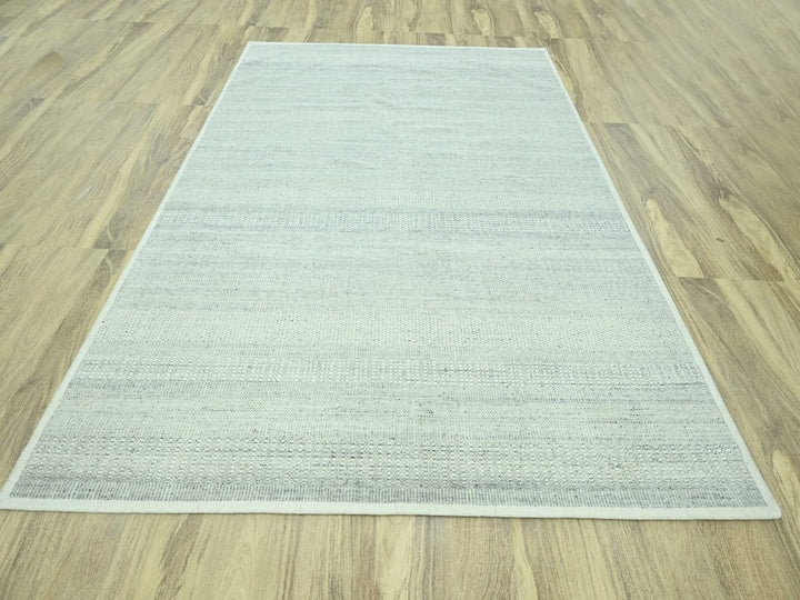 8'2" x 10'2" New Hand Knotted Grey Wool Rectangle Oriental Rug - MOA10276977