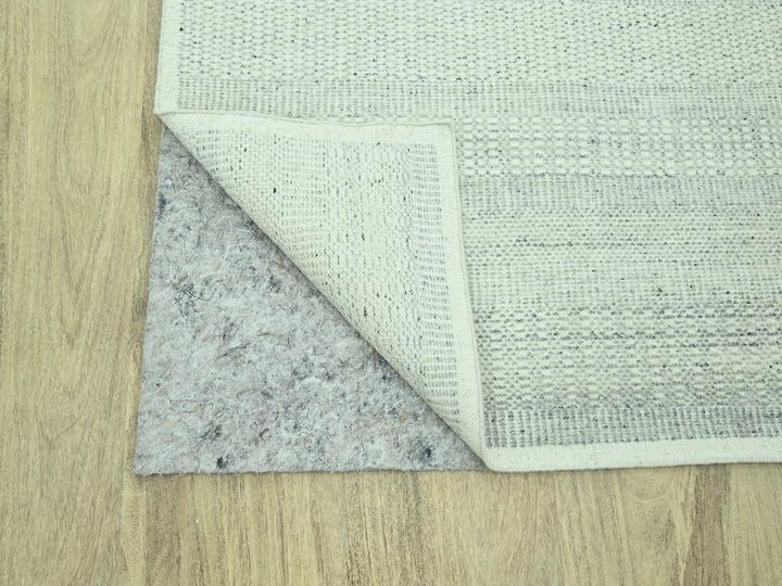 8'2" x 10'2" New Hand Knotted Grey Wool Rectangle Oriental Rug - MOA10276977