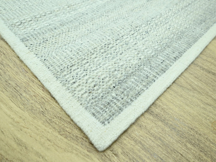 8'2" x 10'2" New Hand Knotted Grey Wool Rectangle Oriental Rug - MOA10276977