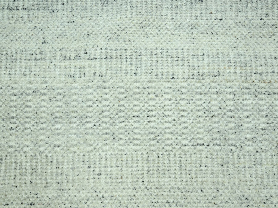 8'2" x 10'2" New Hand Knotted Grey Wool Rectangle Oriental Rug - MOA10276977