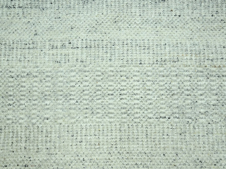 8'2" x 10'2" New Hand Knotted Grey Wool Rectangle Oriental Rug - MOA10276977