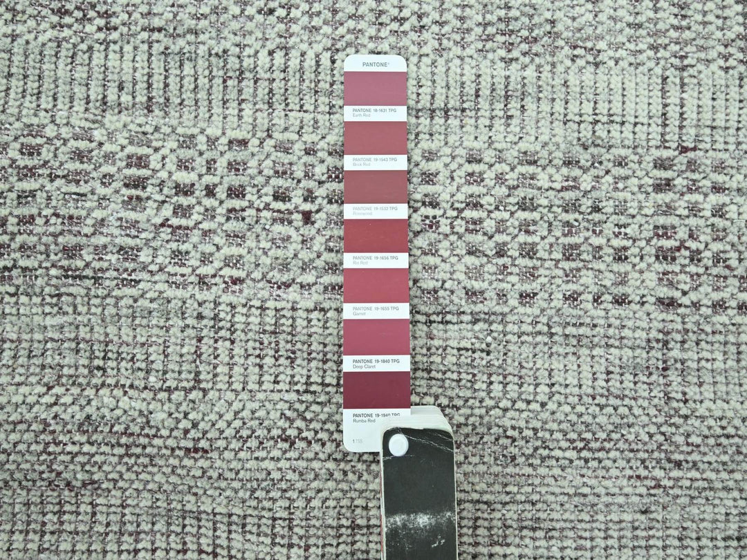 9'7" x 13'0" New Hand Knotted Red Wool Rectangle Oriental Rug - MOA10276980