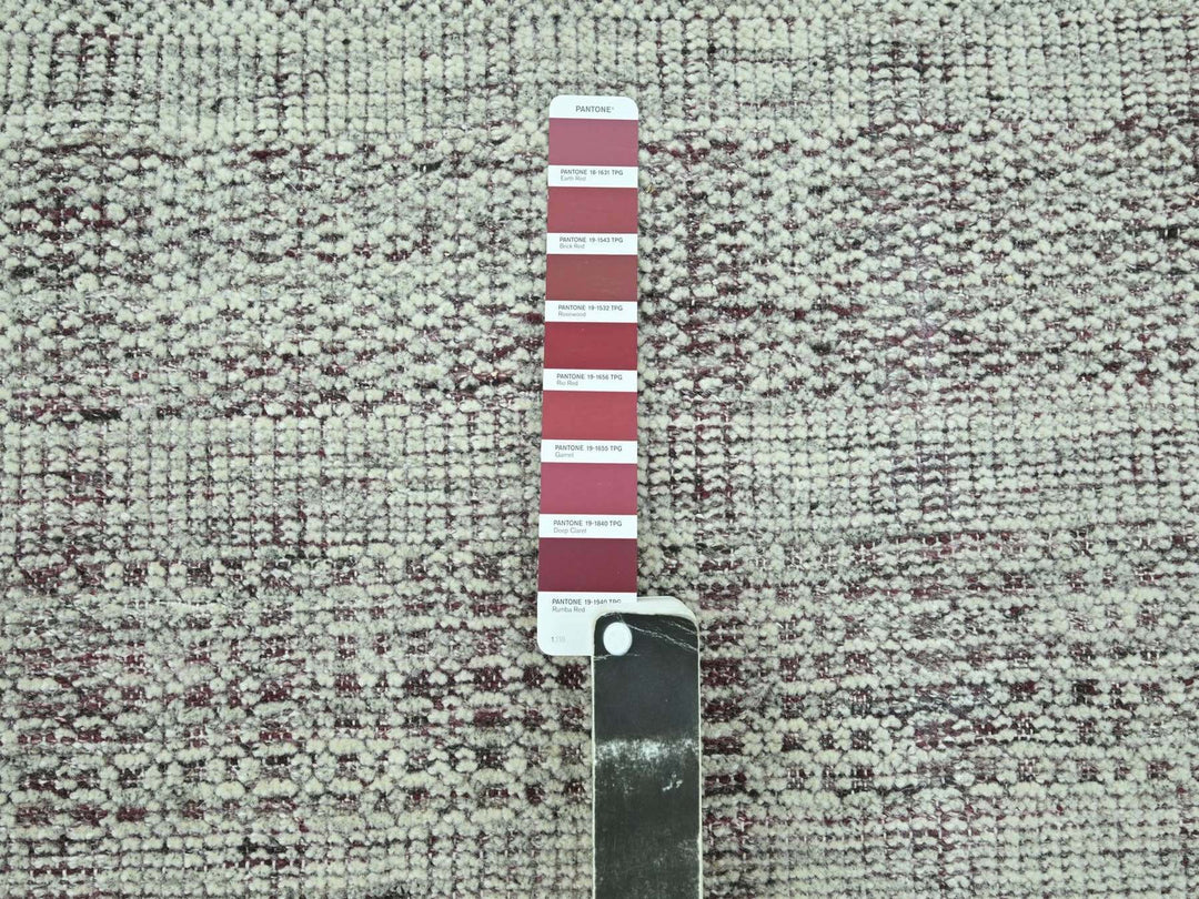 8'10" x 11'10" New Hand Knotted Red Wool Rectangle Oriental Rug - MOA10276982